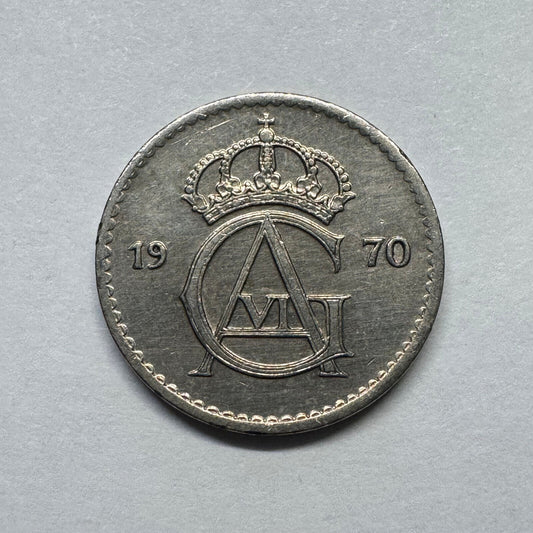 1970 Sweden 25 Ore - Beautiful Coin - #B-015