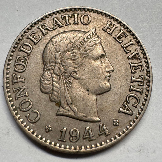 1944 Switzerland 10 Rappen - Beautiful Coin - #A-065