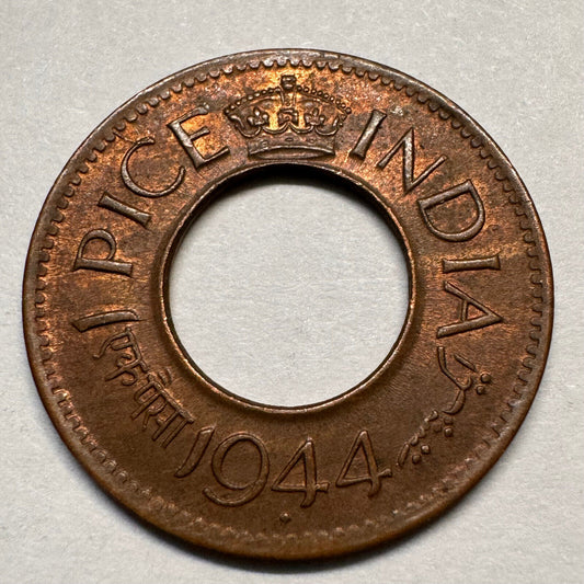 1944 India 1 Pice - Beautiful Coin - #A-041