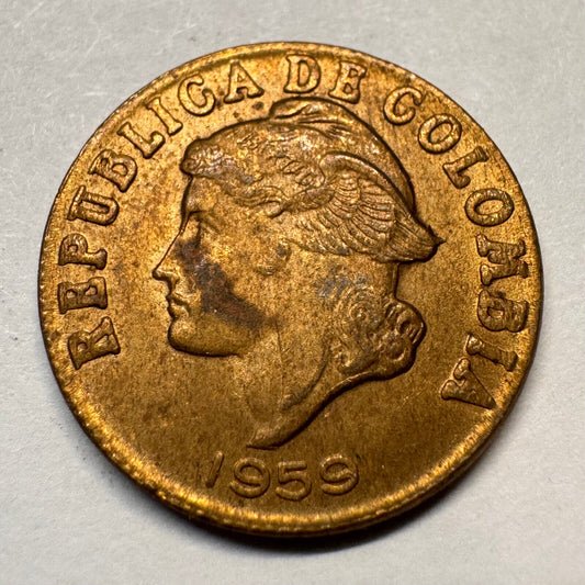1959 Colombia 2 Centavos - Beautiful Coin - #A-037