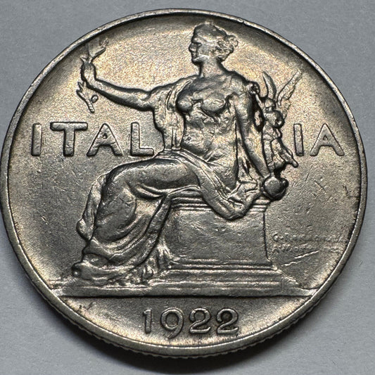 1922 Italy 1 Lira - Beautiful Coin - #A-071