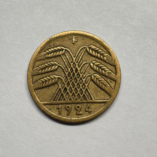 1924 Germany 5 Rentenpfennig - Beautiful Coin - #B-020