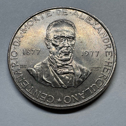 1977 Portugal 25 Escudos - Alexandre Herculano - Beautiful Coin - #B-021