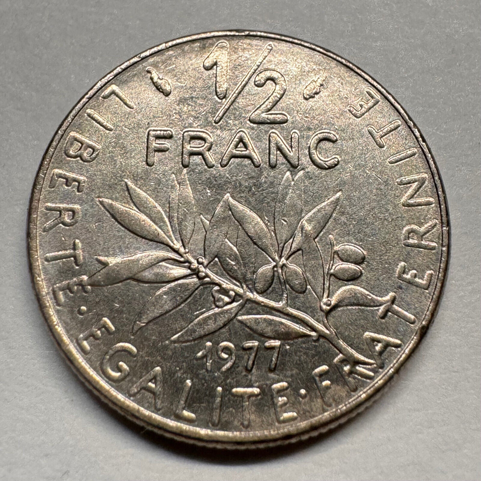 1977 France 1/2 Franc - Beautiful Coin - #A-063