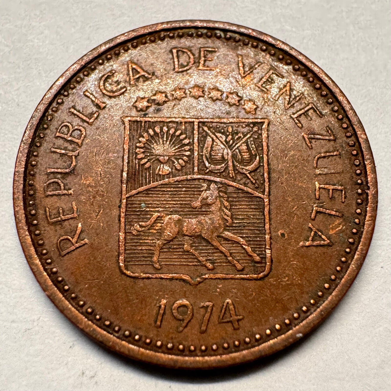 1974 Venezuela 5 Centimos - Beautiful Coin - #A-050