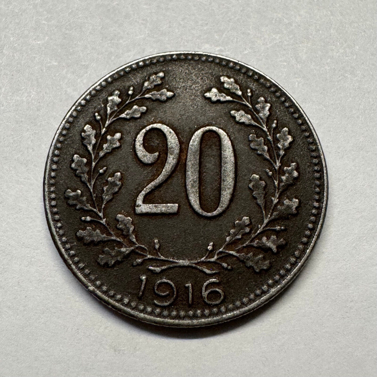 1916 Austria 20 Heller - Beautiful Coin - #B-031
