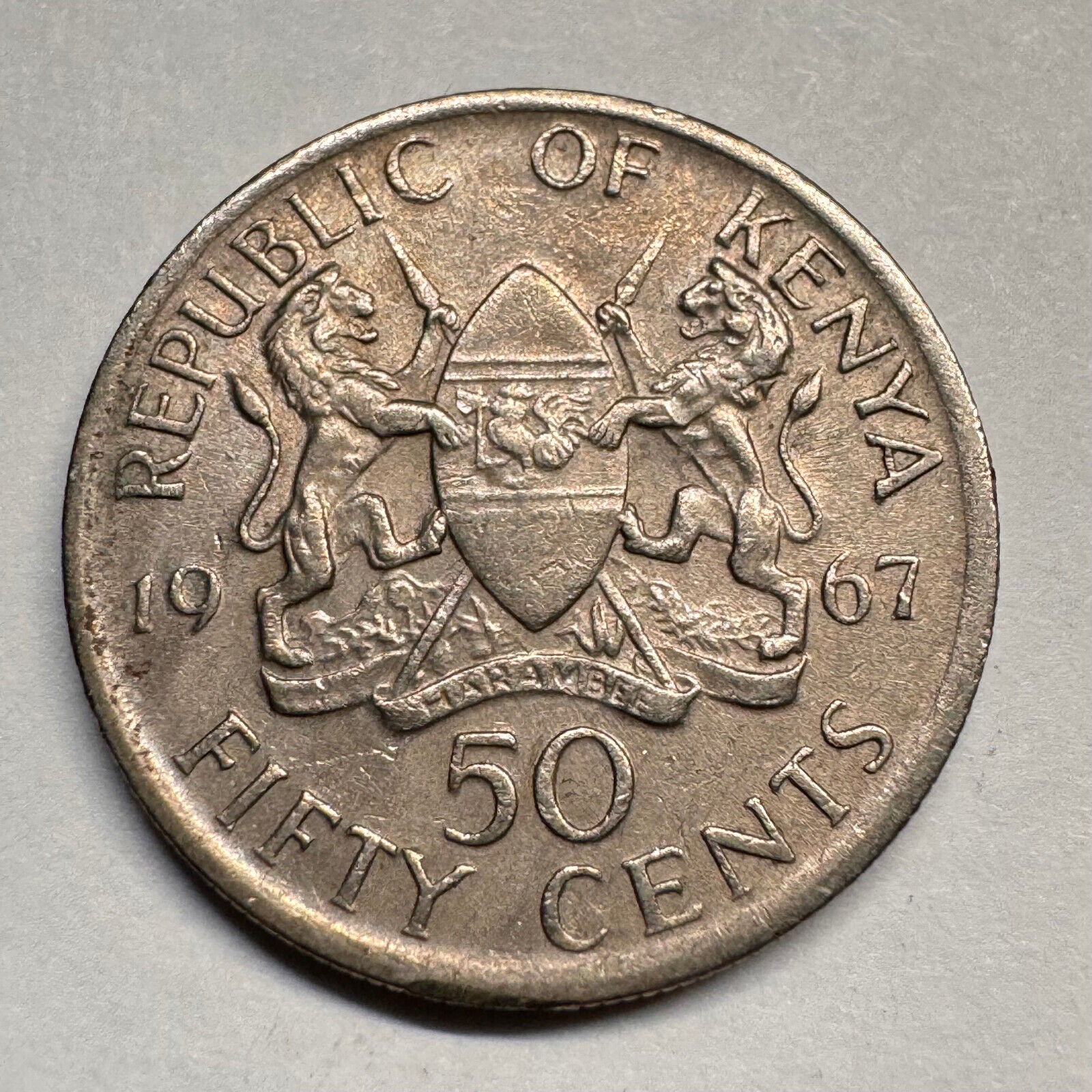 1967 Kenya 50 Cents - Beautiful Coin - #A-023
