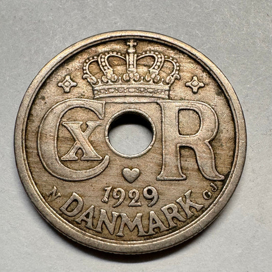 1929 Denmark 25 Ore - Beautiful Coin - #A-044