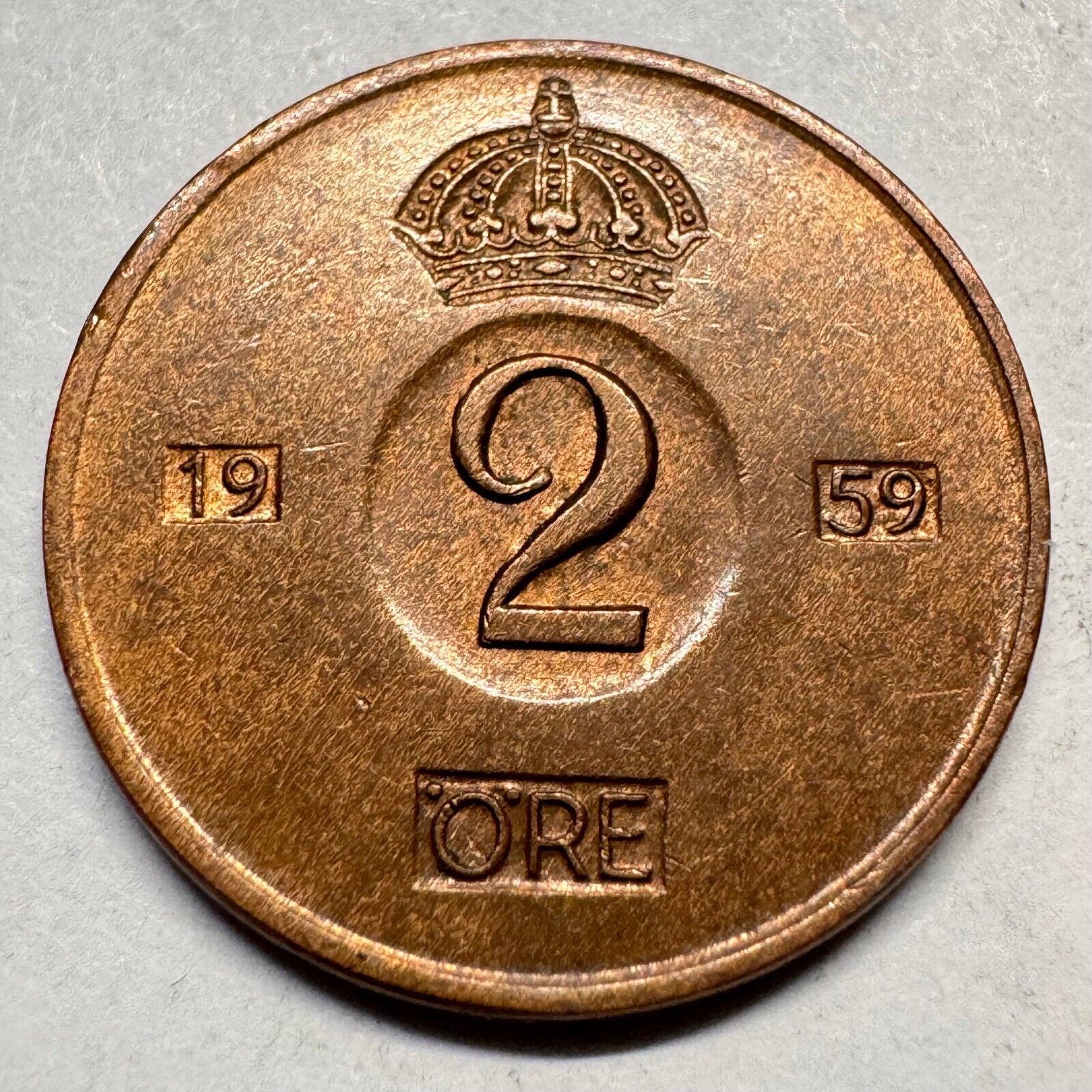 1959 Sweden 2 Ore - Beautiful Coin - #A-044