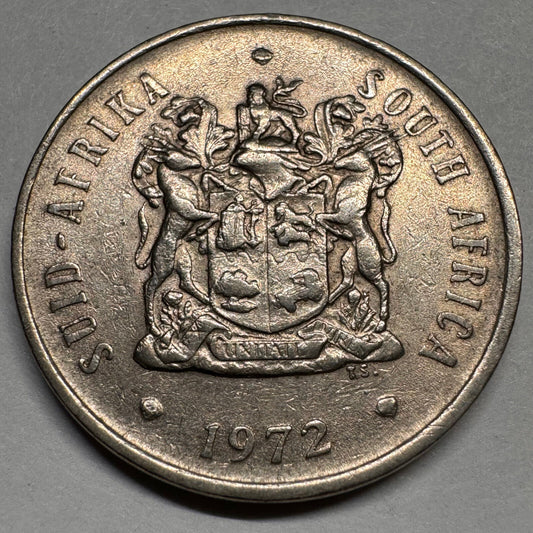 1972 South Africa 20 Cents - Beautiful Coin - #A-058