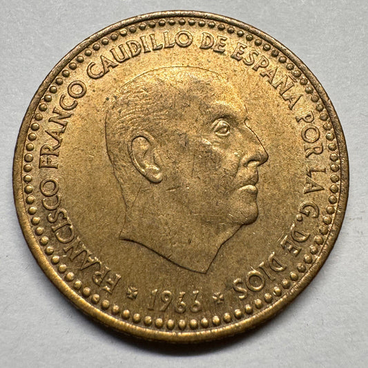 1968 Spain 1 Peseta - Beautiful Coin - #A-040
