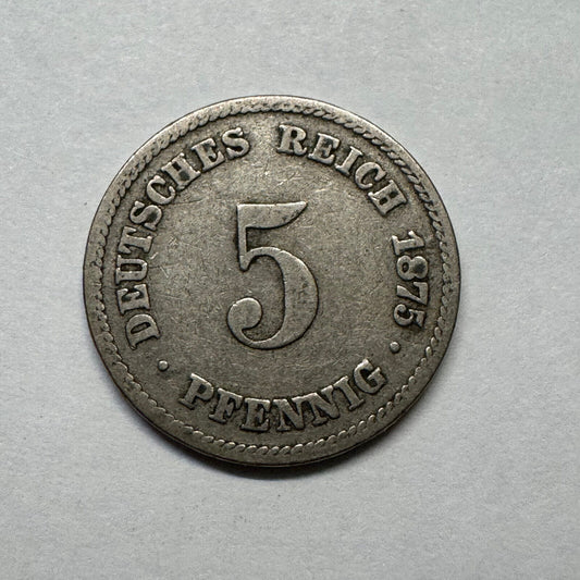 1875 Germany 5 Pfennig - Beautiful Coin - #B-023