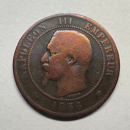 1856 France 10 Centimes - Beautiful Coin - #B-030