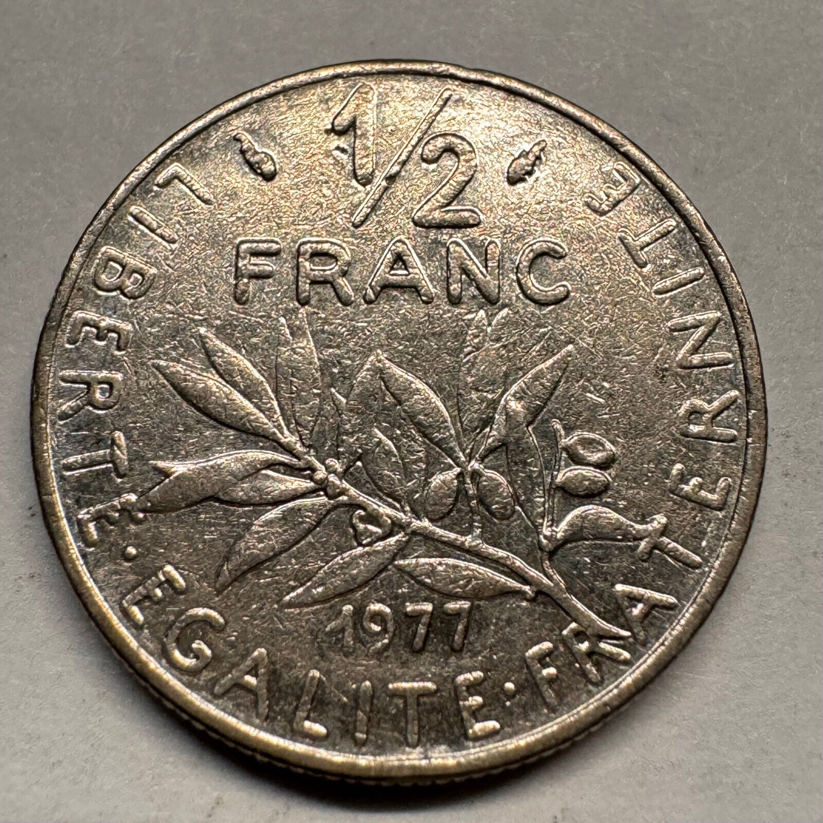 1977 France 1/2 Franc - Beautiful Coin - #A-047
