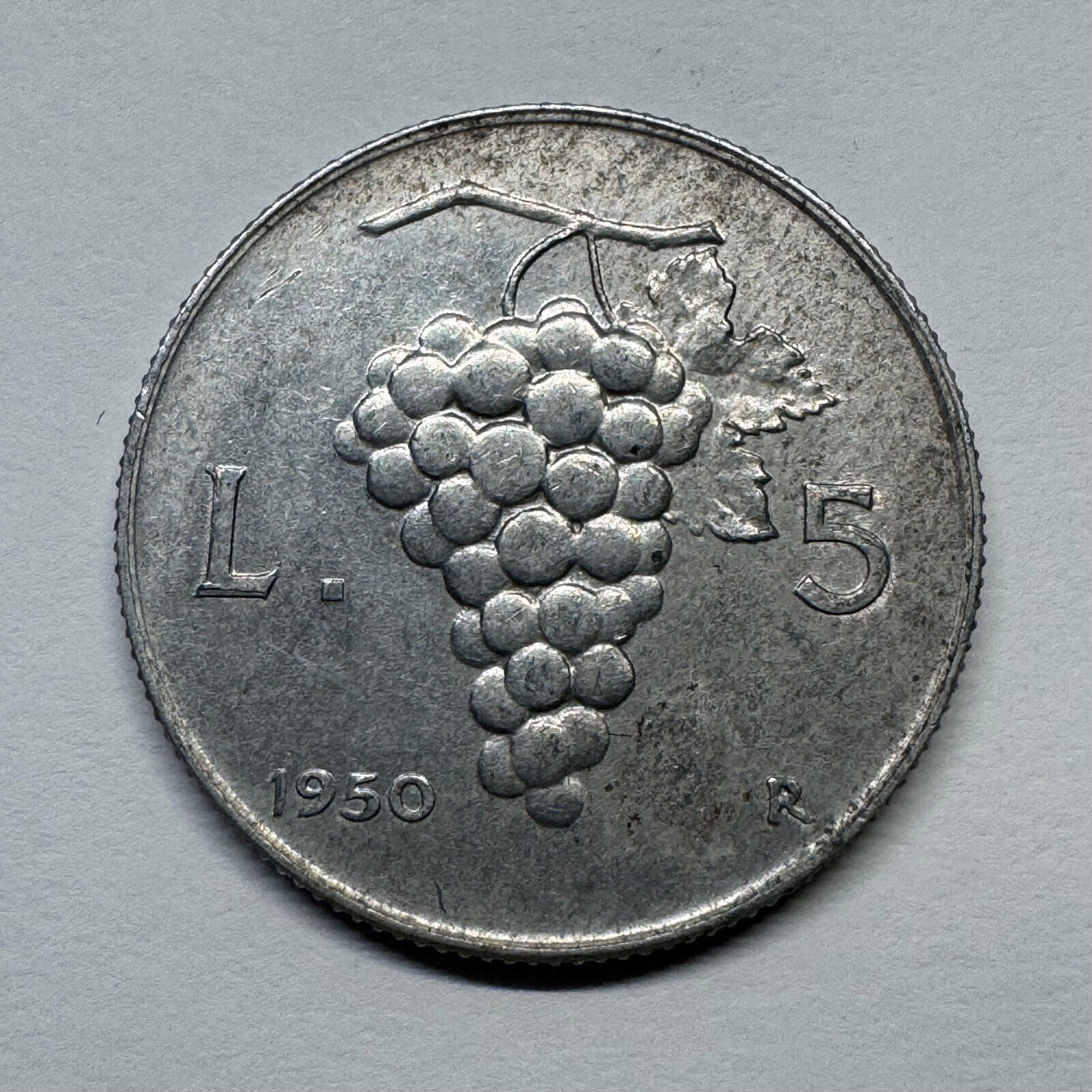 1950 Italy 5 Lire  - Beautiful Coin - #B-053