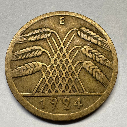 1924 Germany 10 Rentenpfennig - Beautiful Coin - #A-090