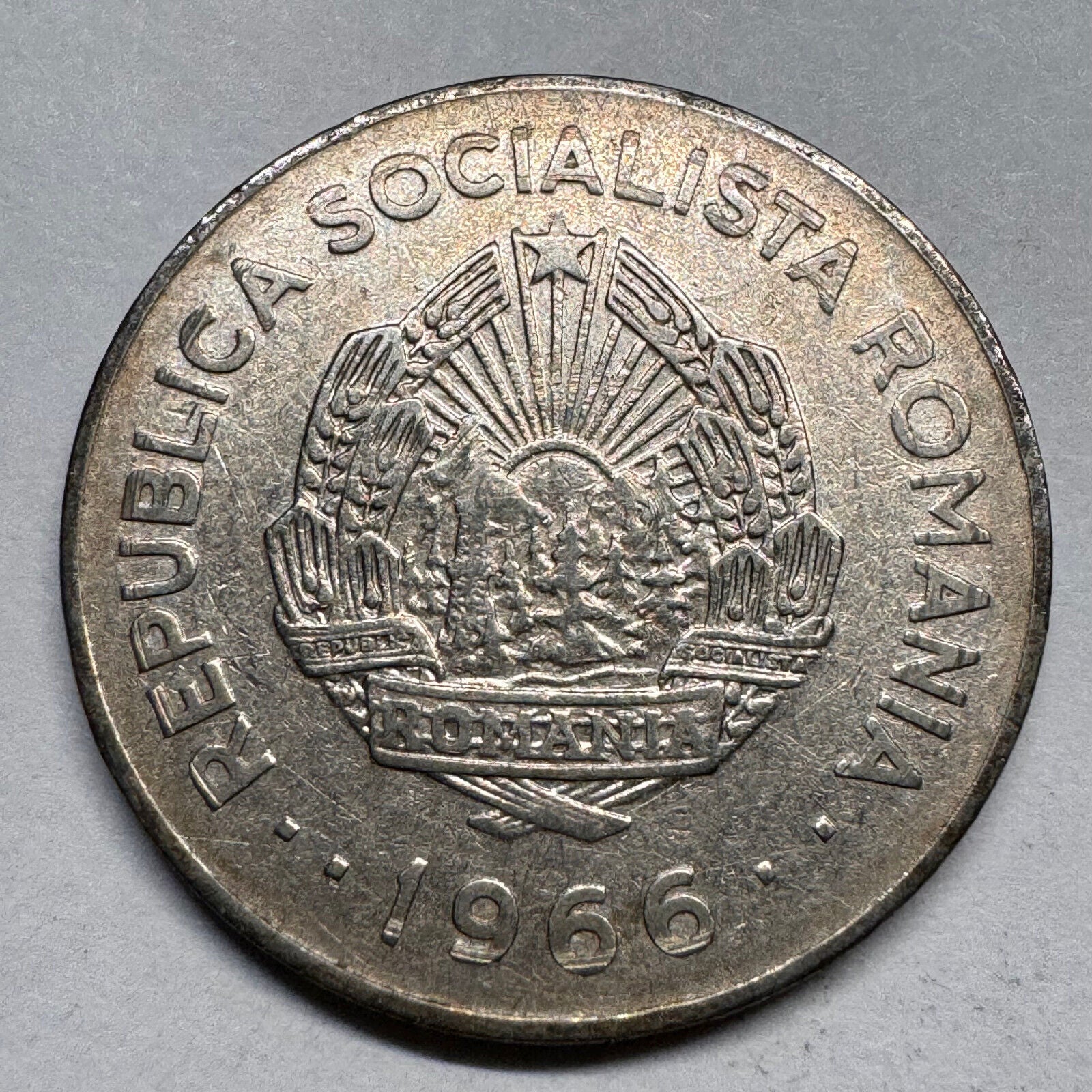 1966 Romania 1 Leu - Beautiful Coin - #A-015