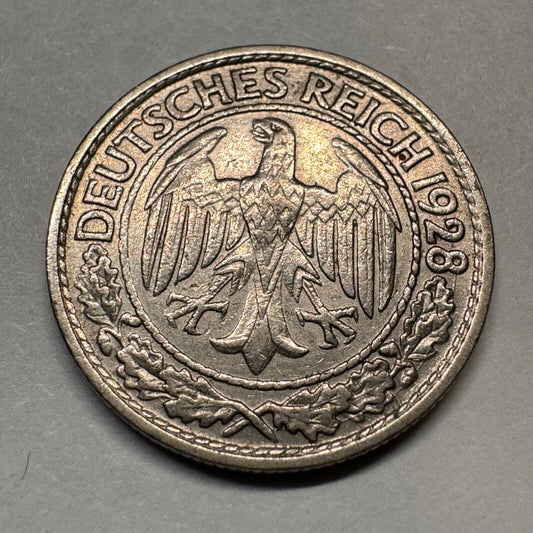 1928 Germany 50 Reichspfennig - Beautiful Coin - #A-014