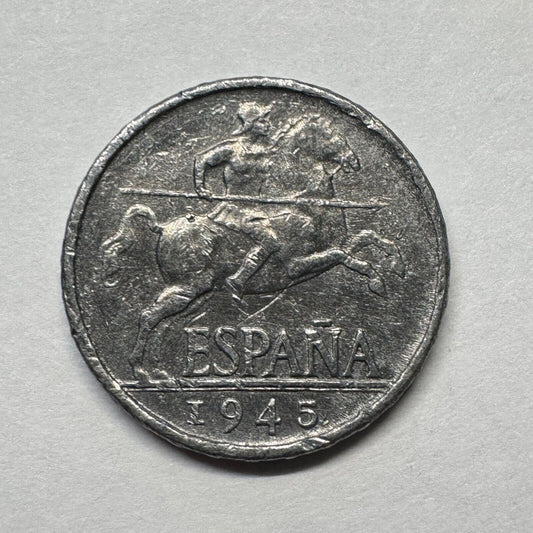 1945 Spain 5 Cents - Beautiful Coin - #B-015