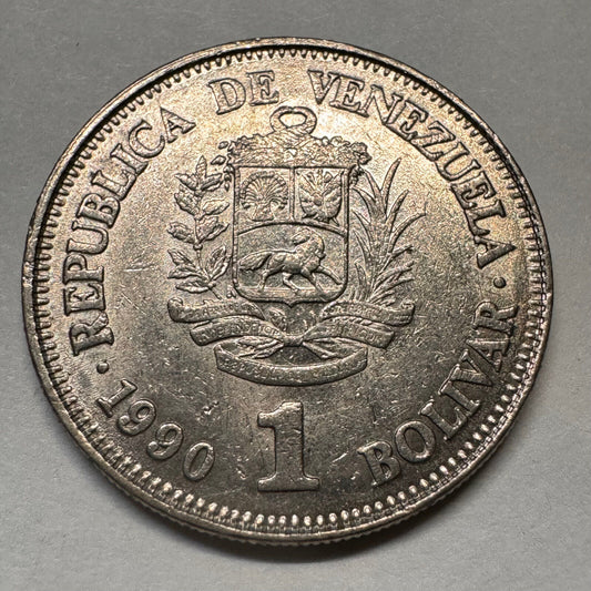 1990 Venezuela 1 Bolivar - Beautiful Coin - #A-062