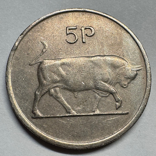 1975 Ireland 5 Pence - Beautiful Coin - #A-071