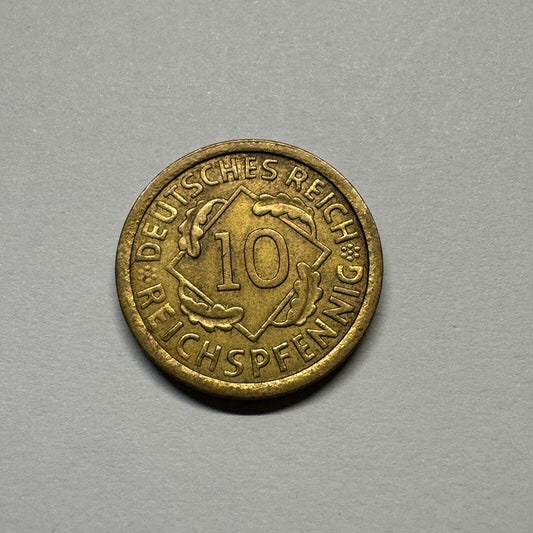 1925 Germany 10 Reichspfennig A - Beautiful Coin - #A-002