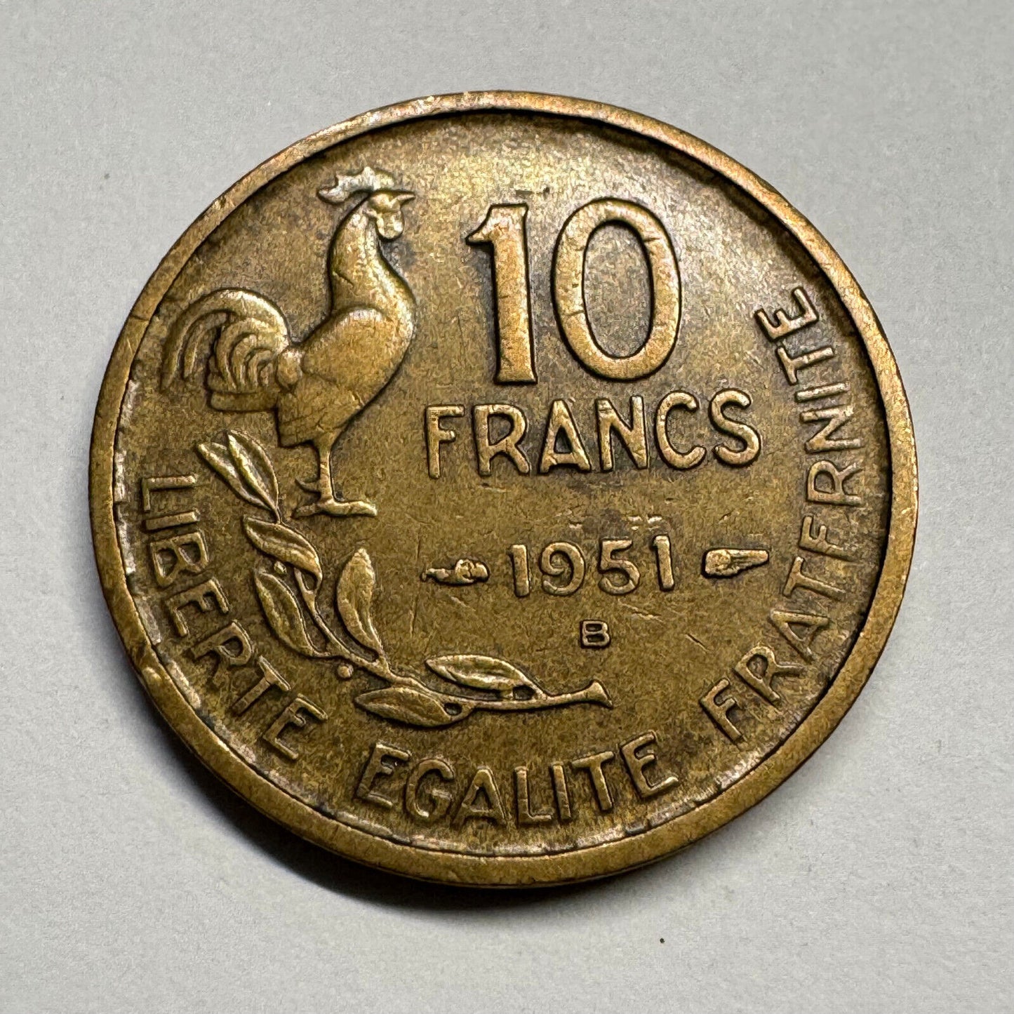 1951 France 10 Francs - Beautiful Coin - #B-048