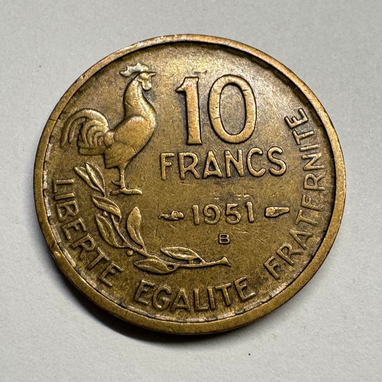 1951 France 10 Francs - Beautiful Coin - #B-048