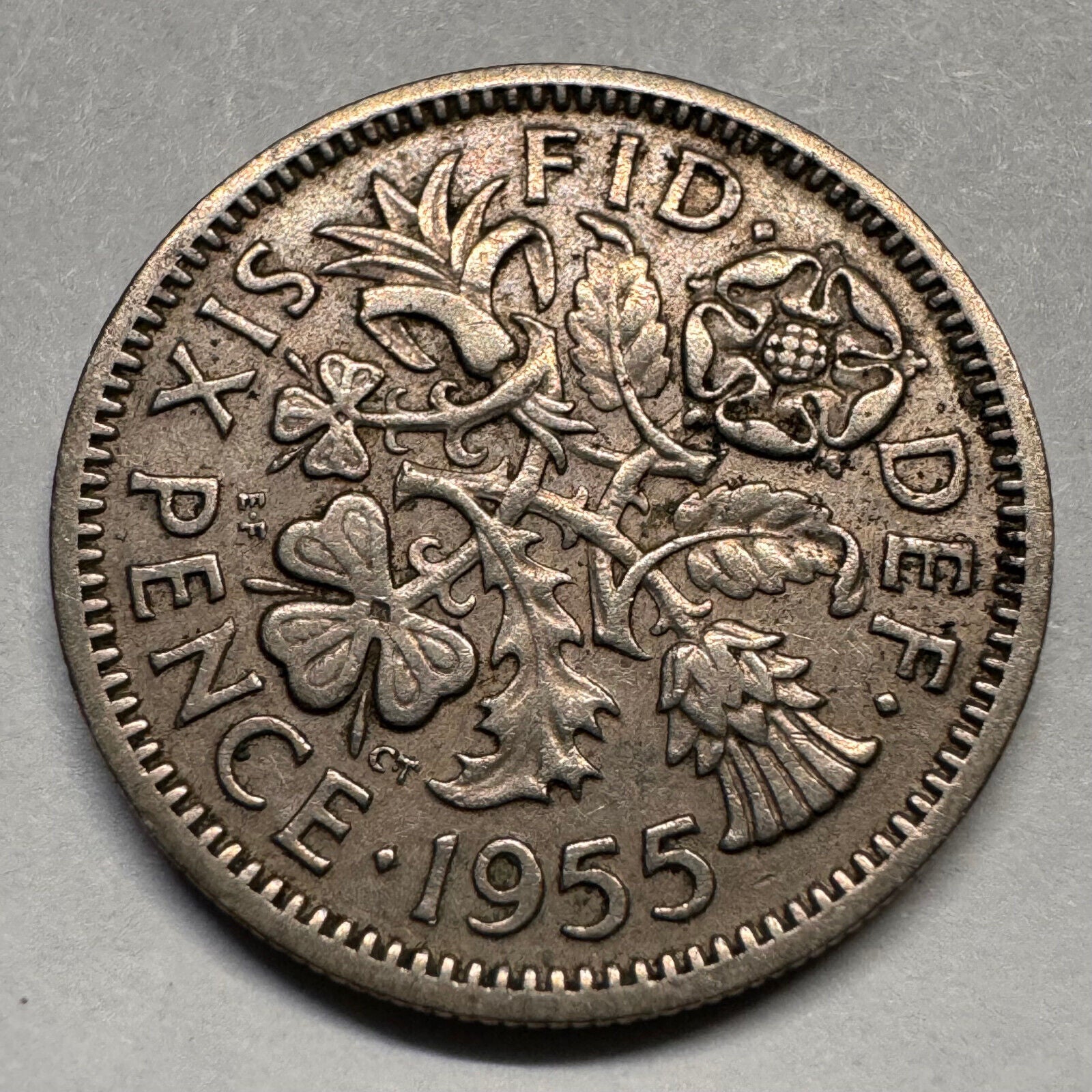 1955 UK 6 Pence - Beautiful Coin - #A-042