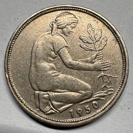 1950 Germany 50 Pfennig - Beautiful Coin - #A-020