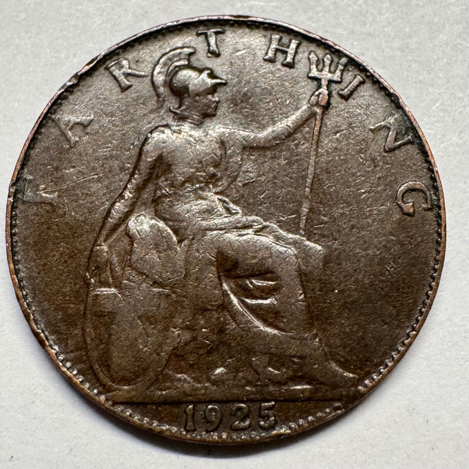 1925 UK 1 Farthing - Beautiful Coin - #A-081