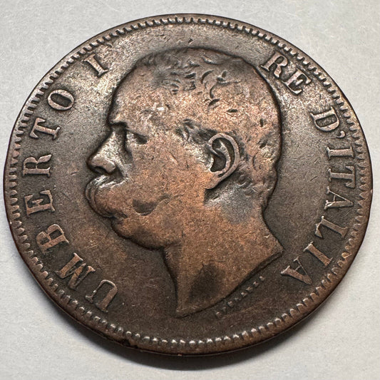 1893 Italy 10 Centesimi - Beautiful Coin - #A-068
