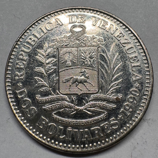 1990 Venezuela 2 Bolivars - Beautiful Coin - #A-046