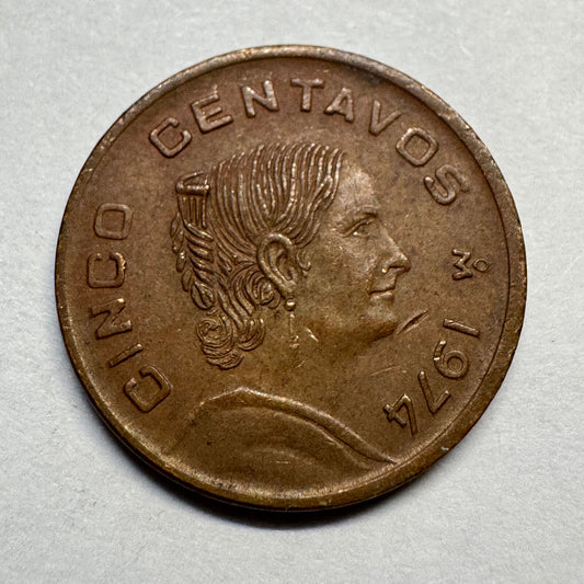 1974 Mexico 5 Centavos - Beautiful Coin - #A-071