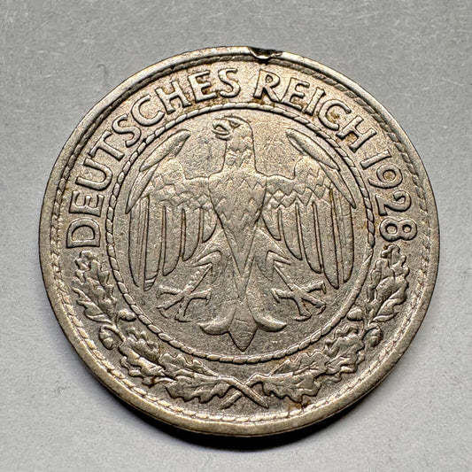 1928 Germany 50 Reichspfennig - A - Beautiful Coin - #A-017