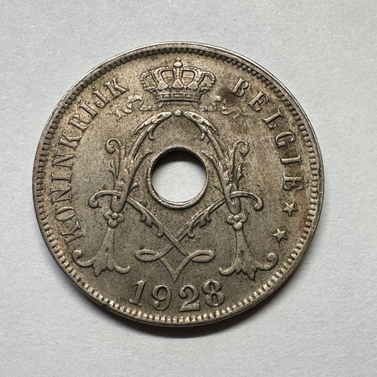 1928 Belgium 25 Centimes - Beautiful Coin - #B-018