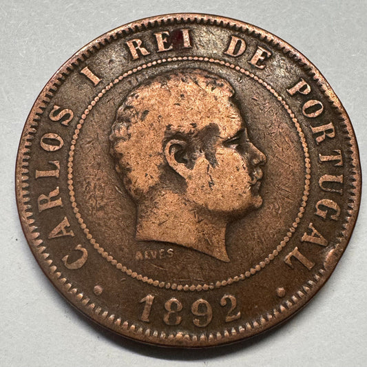 1892 Portugal 20 Reis - Beautiful Coin - #A-064