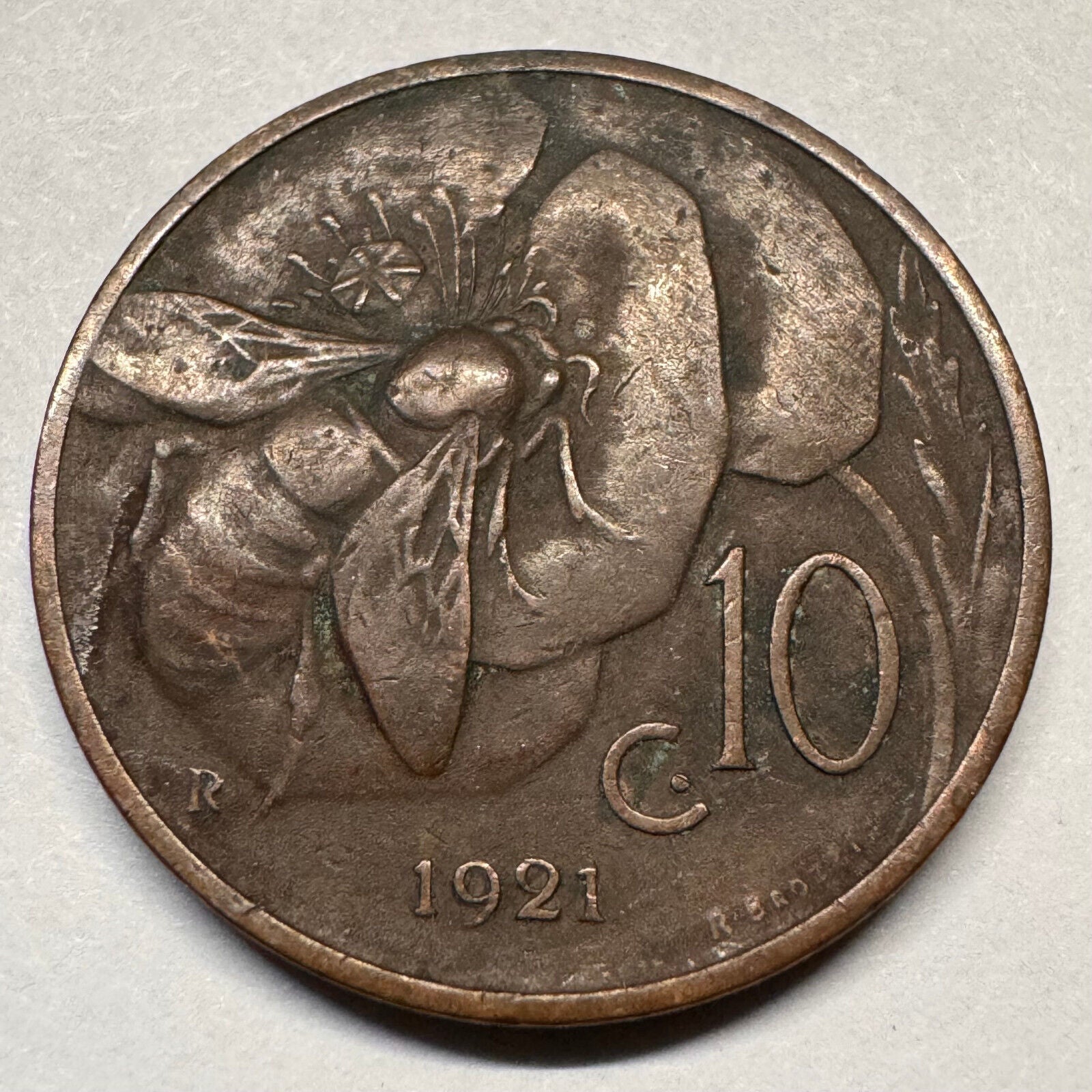 1921 Italy 10 Centesimi - Beautiful Coin - #A-046