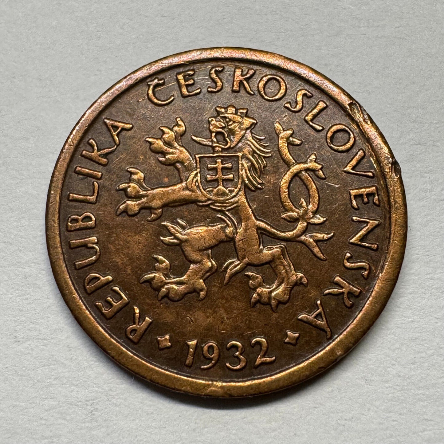1932 Czechoslovakia 10 Haleru - Beautiful Coin - #B-058