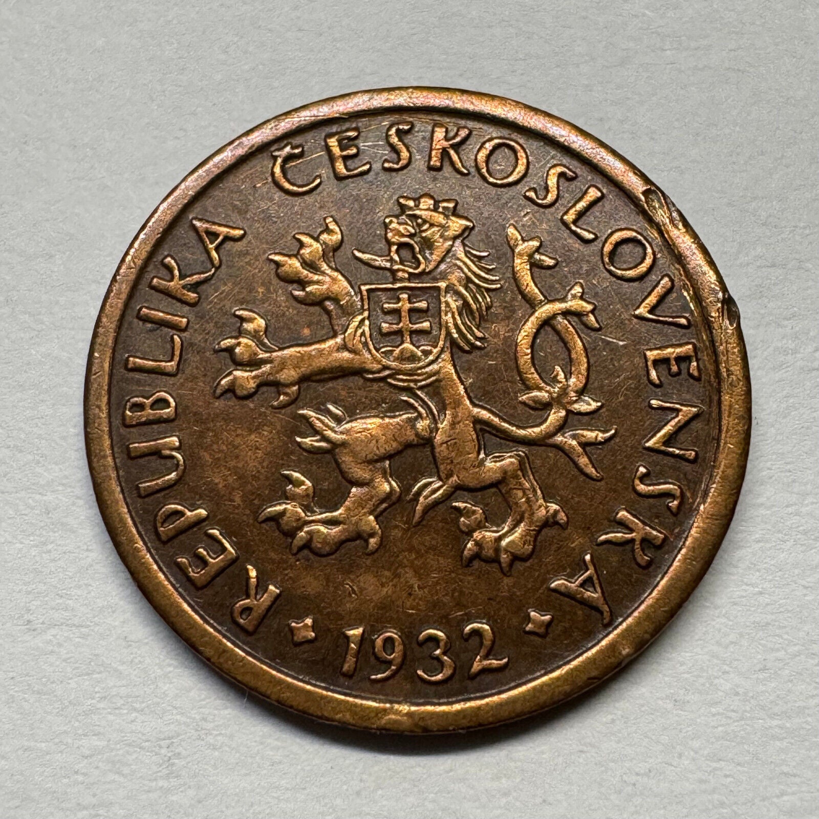 1932 Czechoslovakia 10 Haleru - Beautiful Coin - #B-058