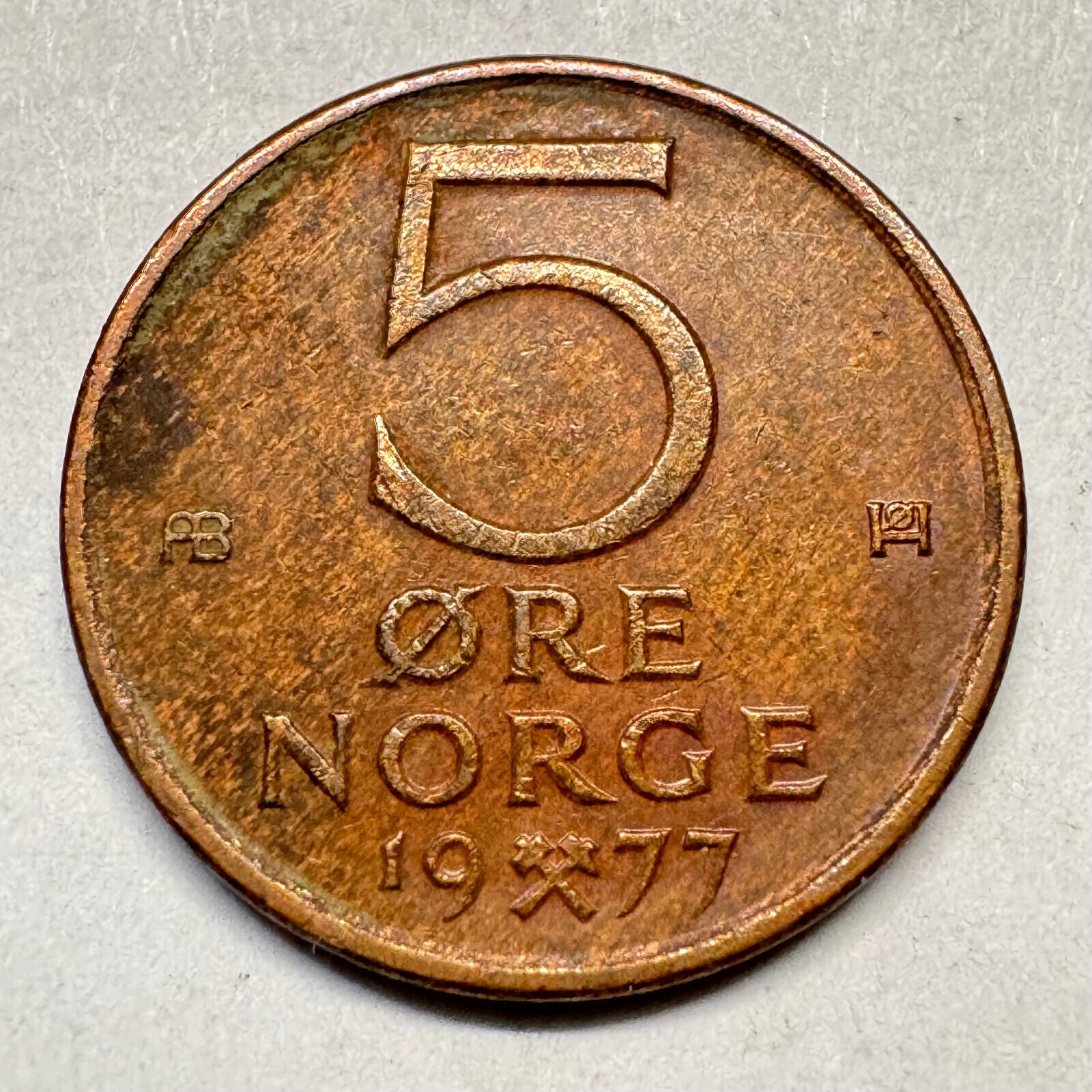 1977 Norway 5 Ore - Beautiful Coin - #A-016