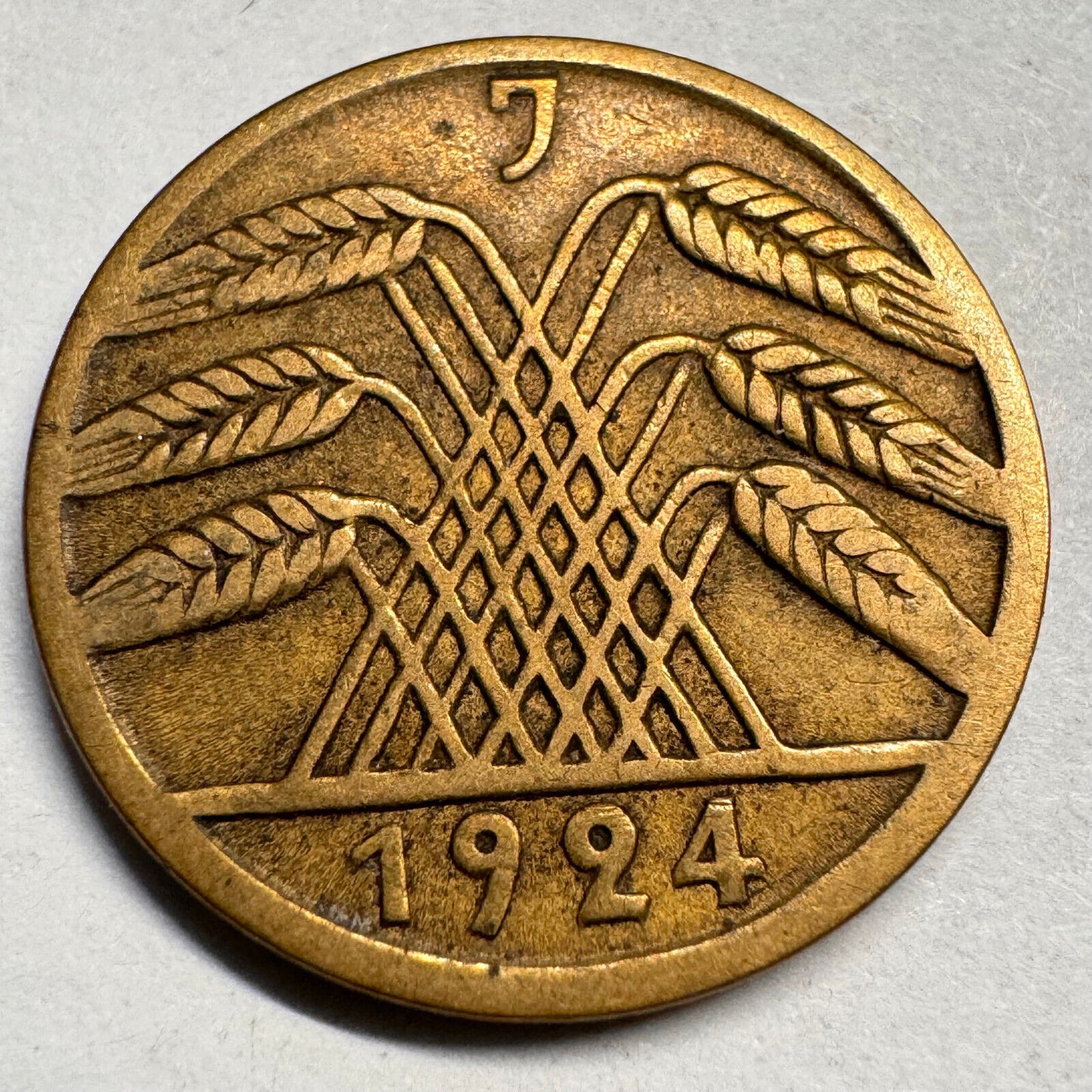 1924 Germany 5 Rentenpfennig - J - Beautiful Coin - #A-039