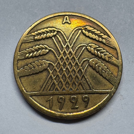 1929 Germany 10 Reichspfennig - Beautiful Coin - #A-097