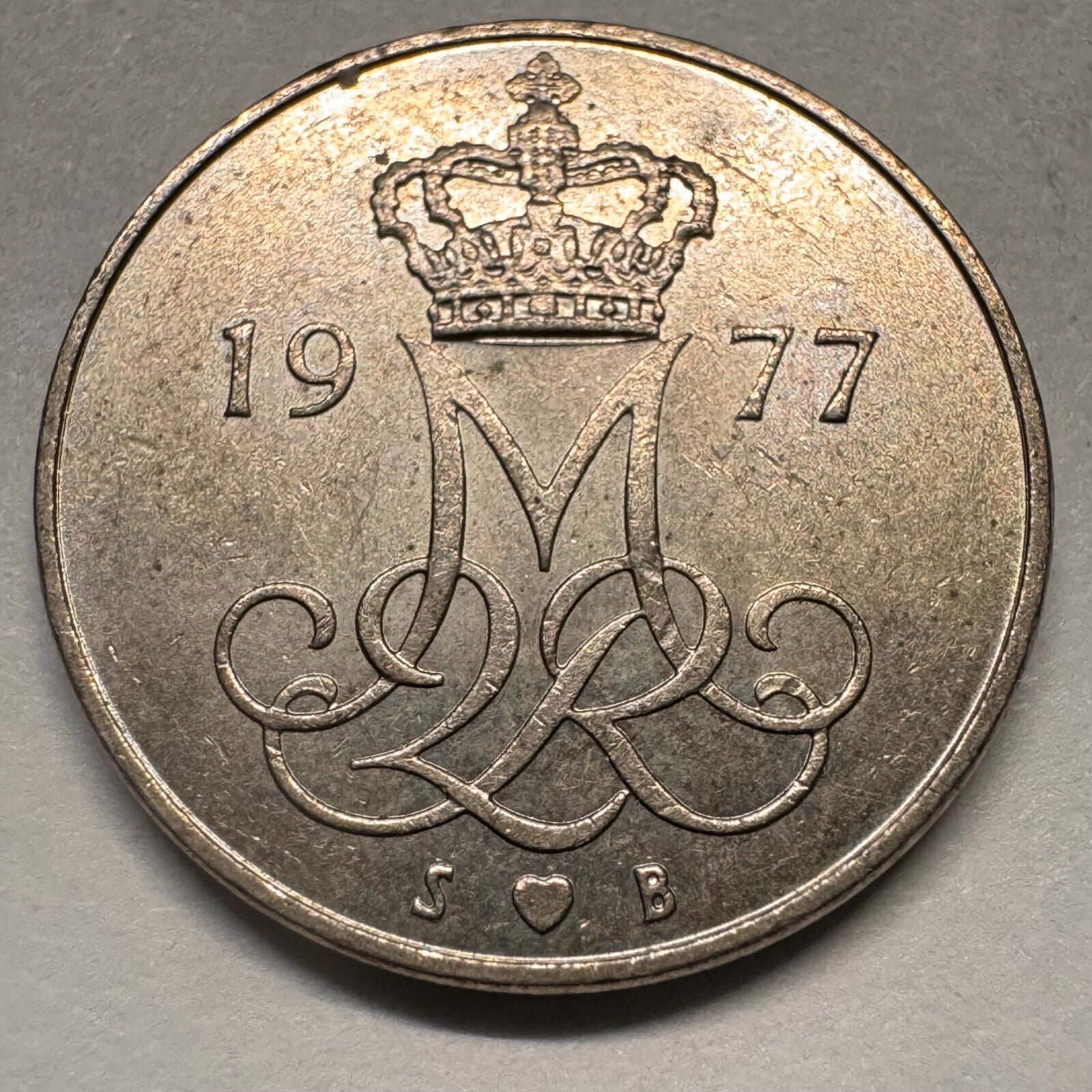 1977 Denmark 10 Ore - Beautiful Coin - #A-064