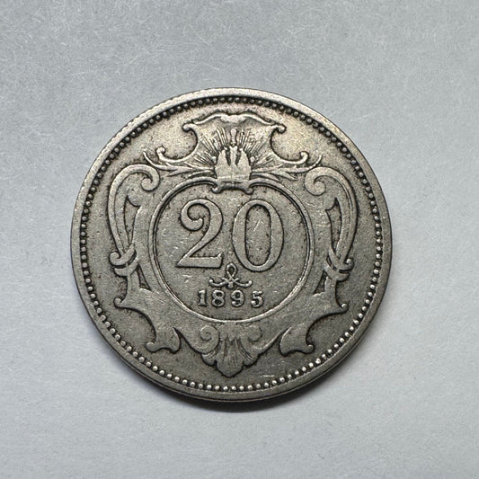 1895 Austria 20 Heller - Beautiful Coin - #B-009