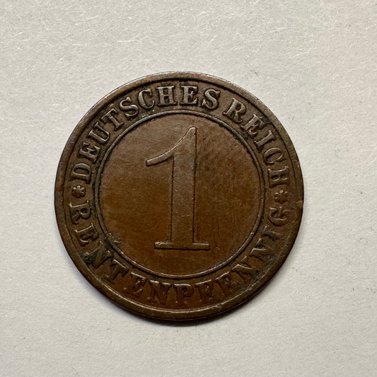 1924 Germany 1 Rentenpfennig - Beautiful Coin - #B-019