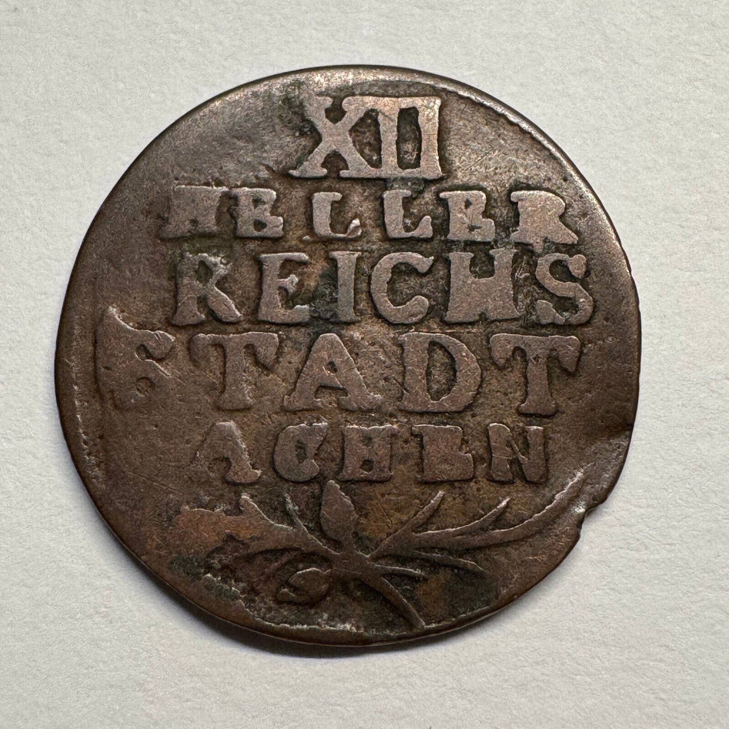 1792 Aachen Germany 12 Heller - Beautiful Coin - #B-059