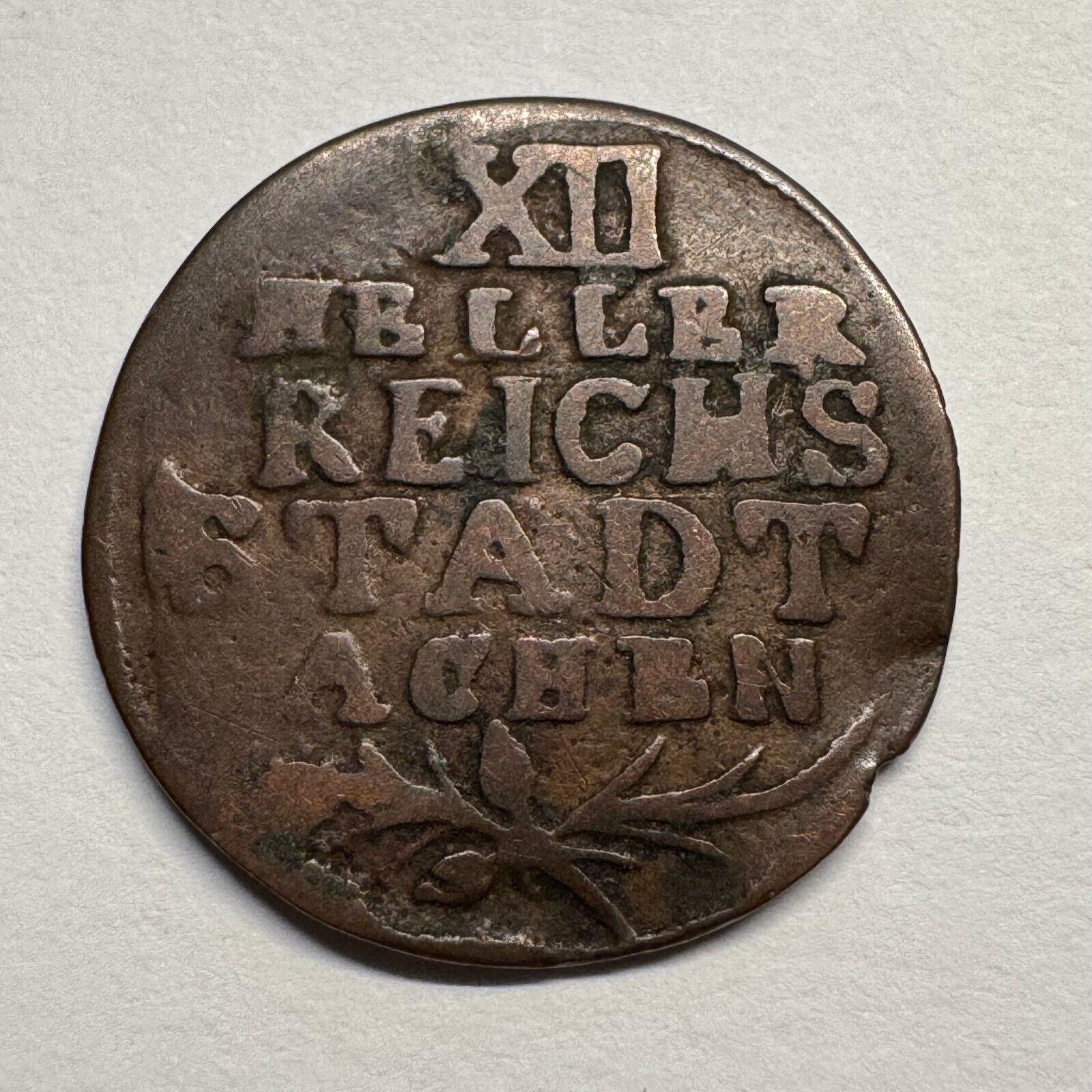 1792 Aachen Germany 12 Heller - Beautiful Coin - #B-059