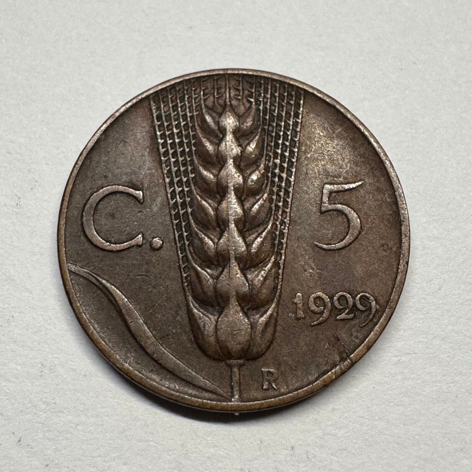 1929 Italy 5 Centesimi - Beautiful Coin - #B-059