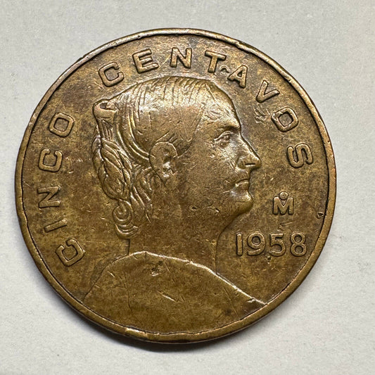 1958 Mexico 5 Centavos - Beautiful Coin - #B-054